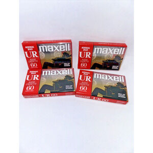 Maxell UR 60 Normal Bias Audio Cassette Tapes - 4 Pack - New Sealed‎